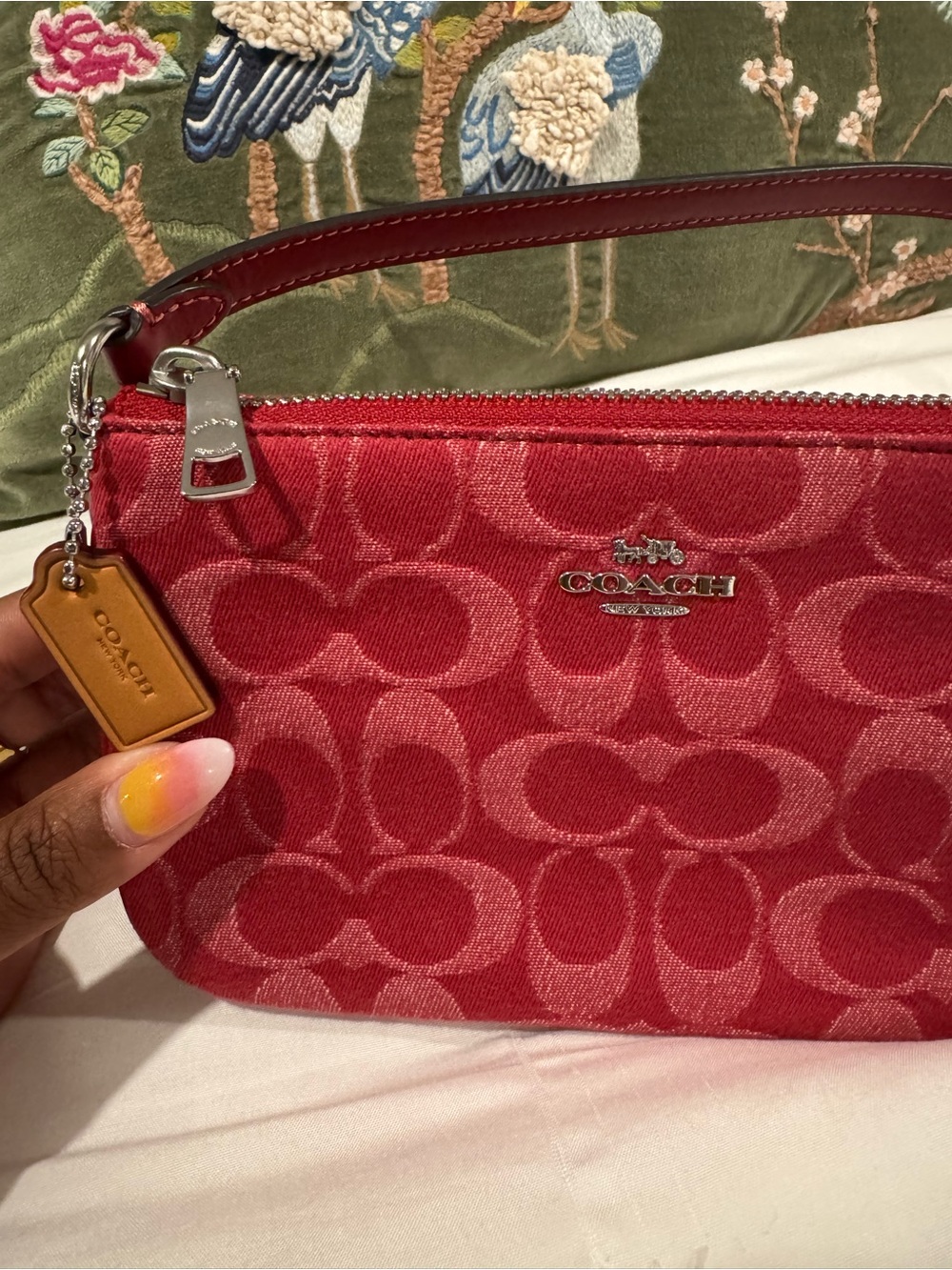 COACH Red Denim Nolita 19 - Picture 6 of 9